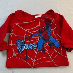 Marvel - 3-6M - Red Spider-Man Graphic Long Sleeve Shirt